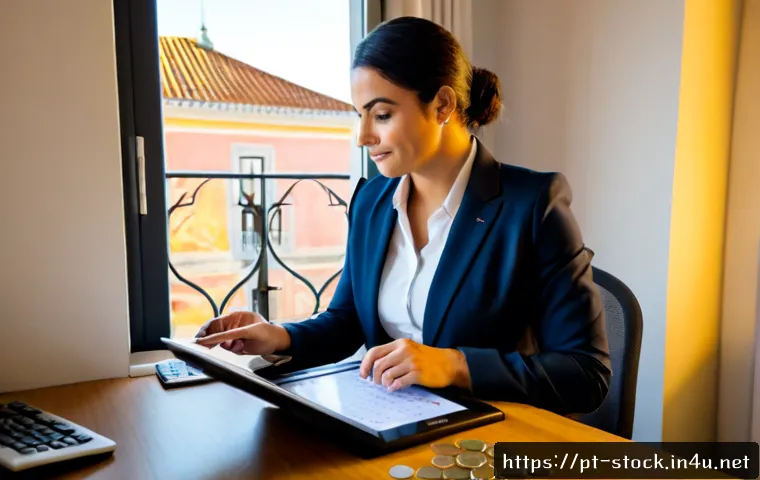 Home 17 증권투자상담사 경력직 채용 준비 - Photorealistic professional recruitment preparation scene in Portugal, confident mid-career financia...
